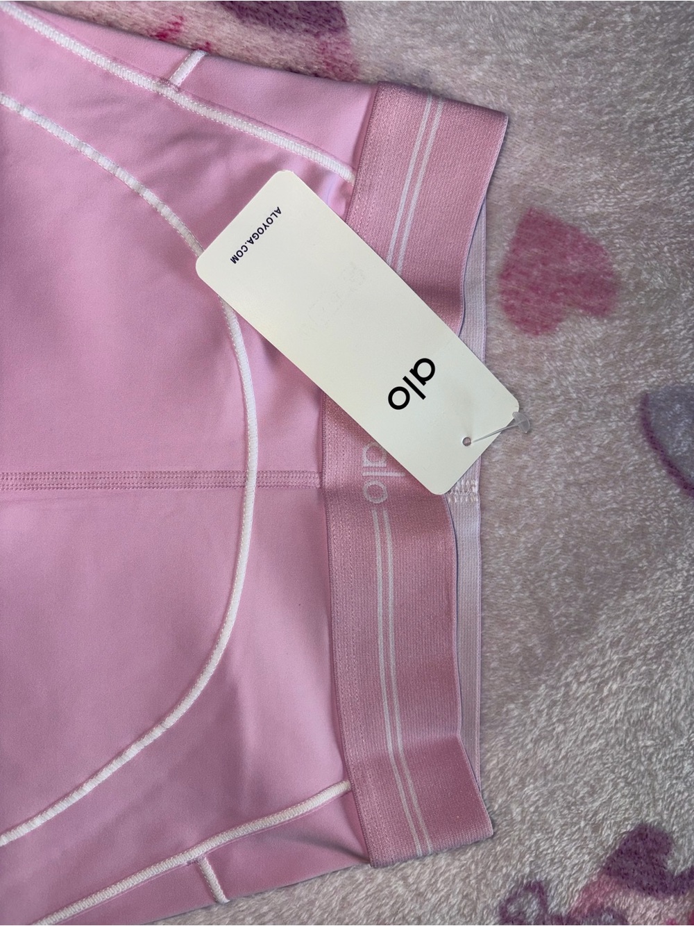 ALO Yoga Light Pink Bra & Shorts Set - Picture 3 of 5